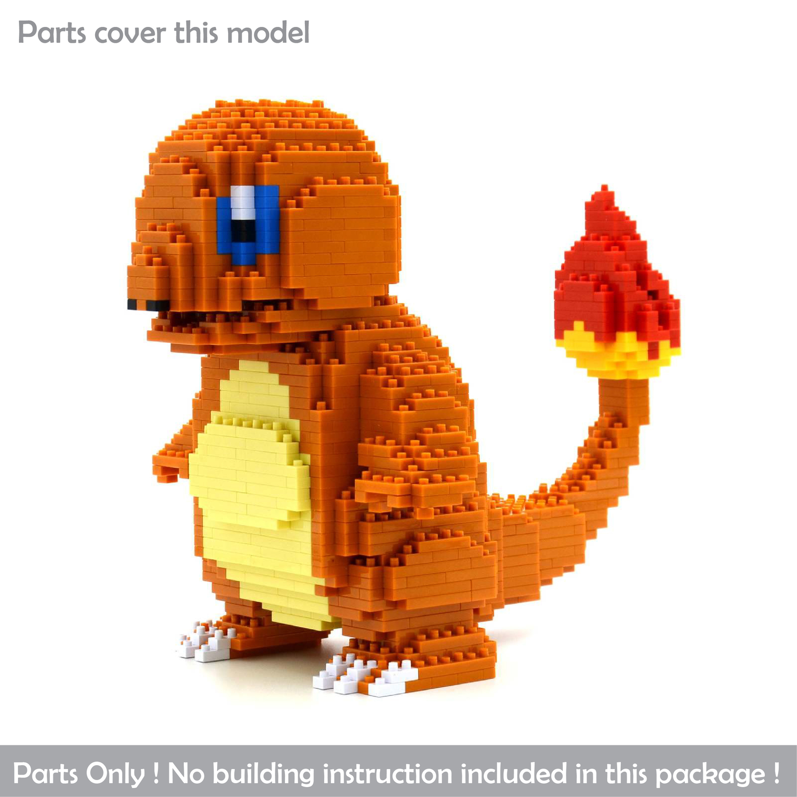 Charmander (Pokemon) Brick Sculpture (JEKCA Lego Brick) DIY Kit ...