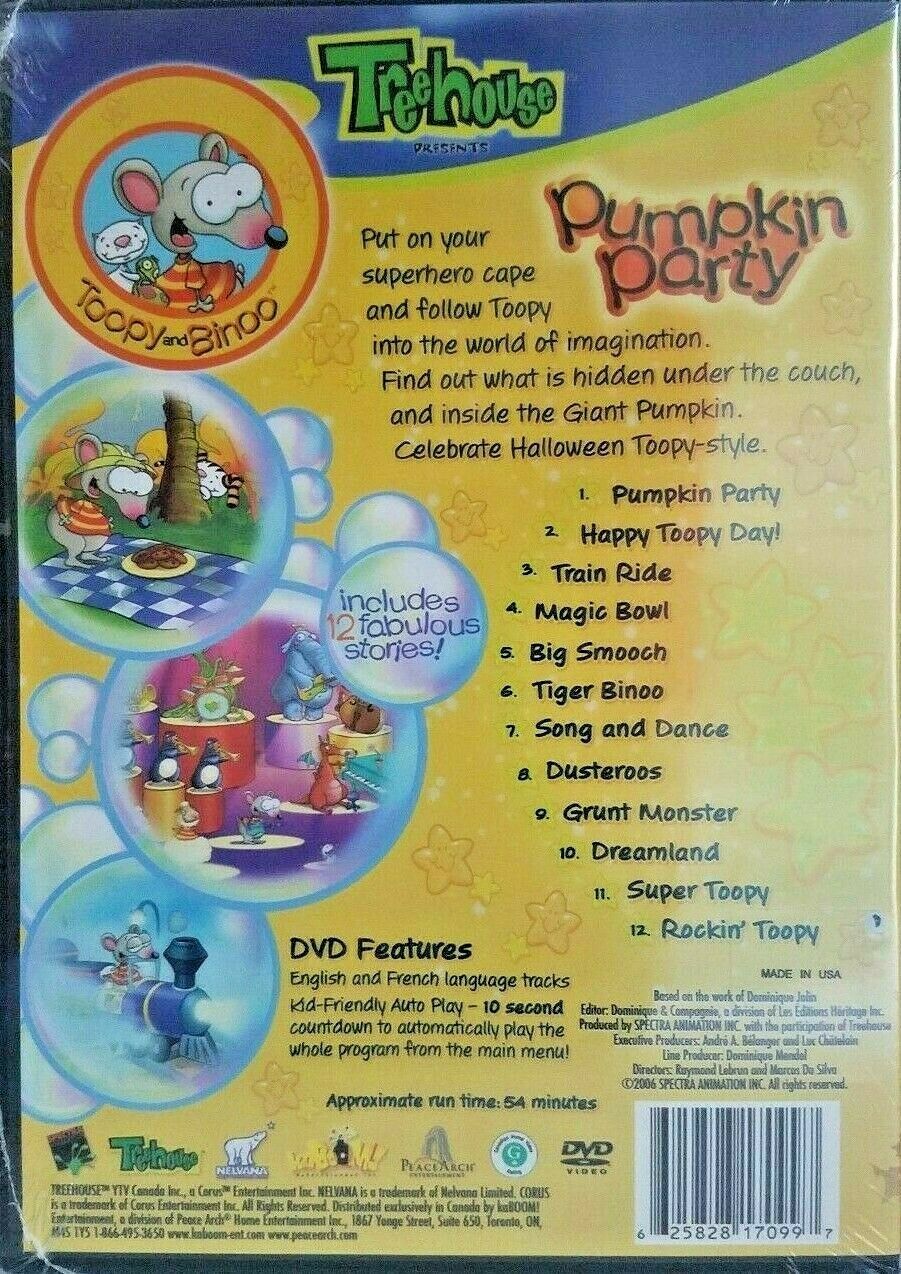 Toopy and Binoo Pumpkin Party DVD Includes 12 Fabulous Stories - DVD ...