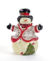 Cookie Jar Frosty Snowman Christmas 10.9" High Ceramic Holiday Decor Children  image 1