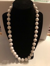Vintage white beaded necklace - $7.50