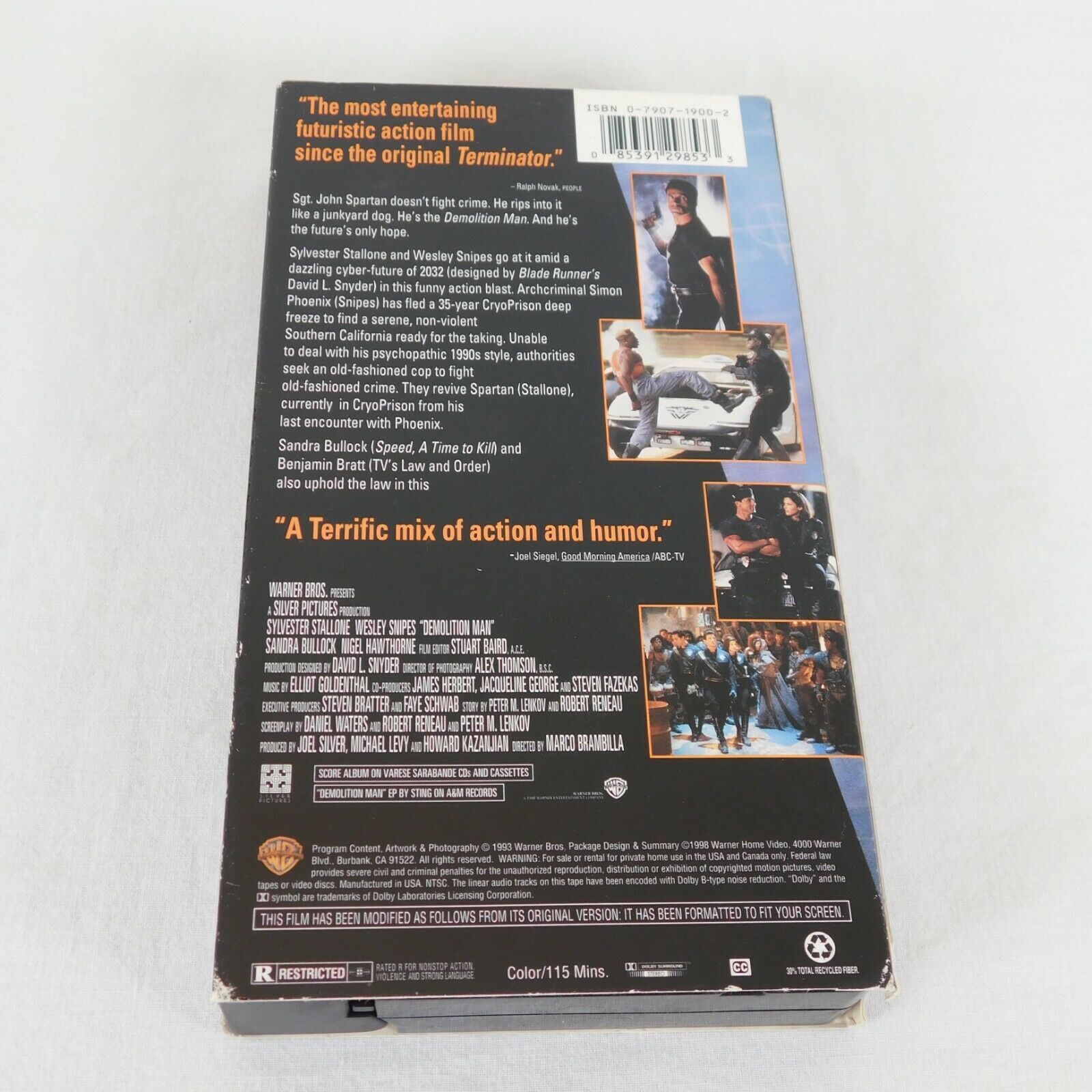 Demolition Man VHS 1994 Sylvester Stallone Wesley Snipes Sandra Bullock ...