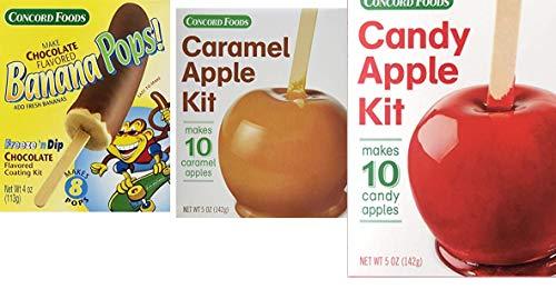 Concord Foods Variety Pack(Caramel Apple.Candy Apple and Banana Pops)