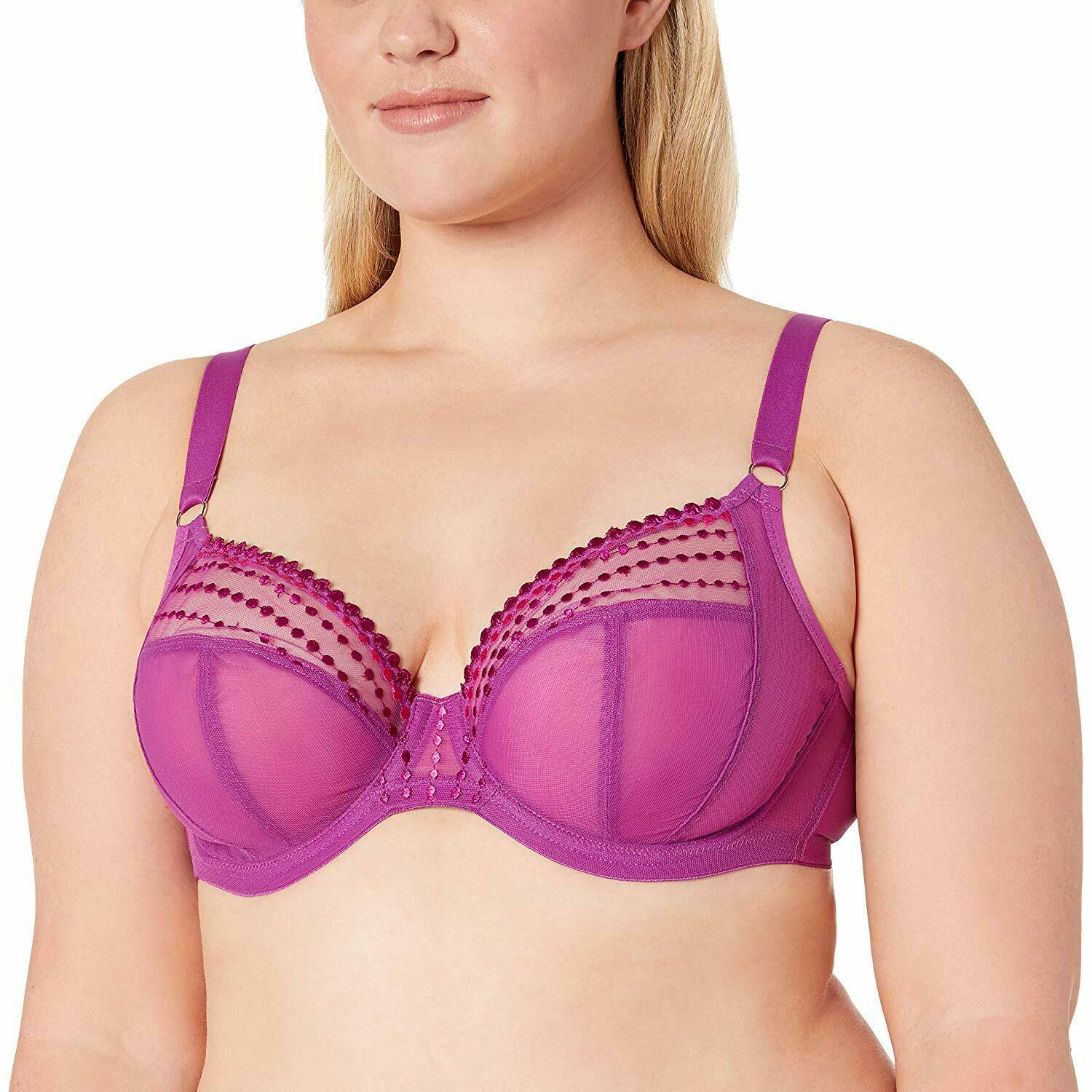 Elomi MAGENTA Matilda Underwire Plunge Bra, US 36L, UK 36HH Bras