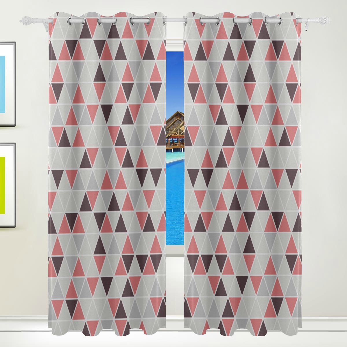 Baron Window Curtains Geometric Abstract Triangle Fashion Print Window