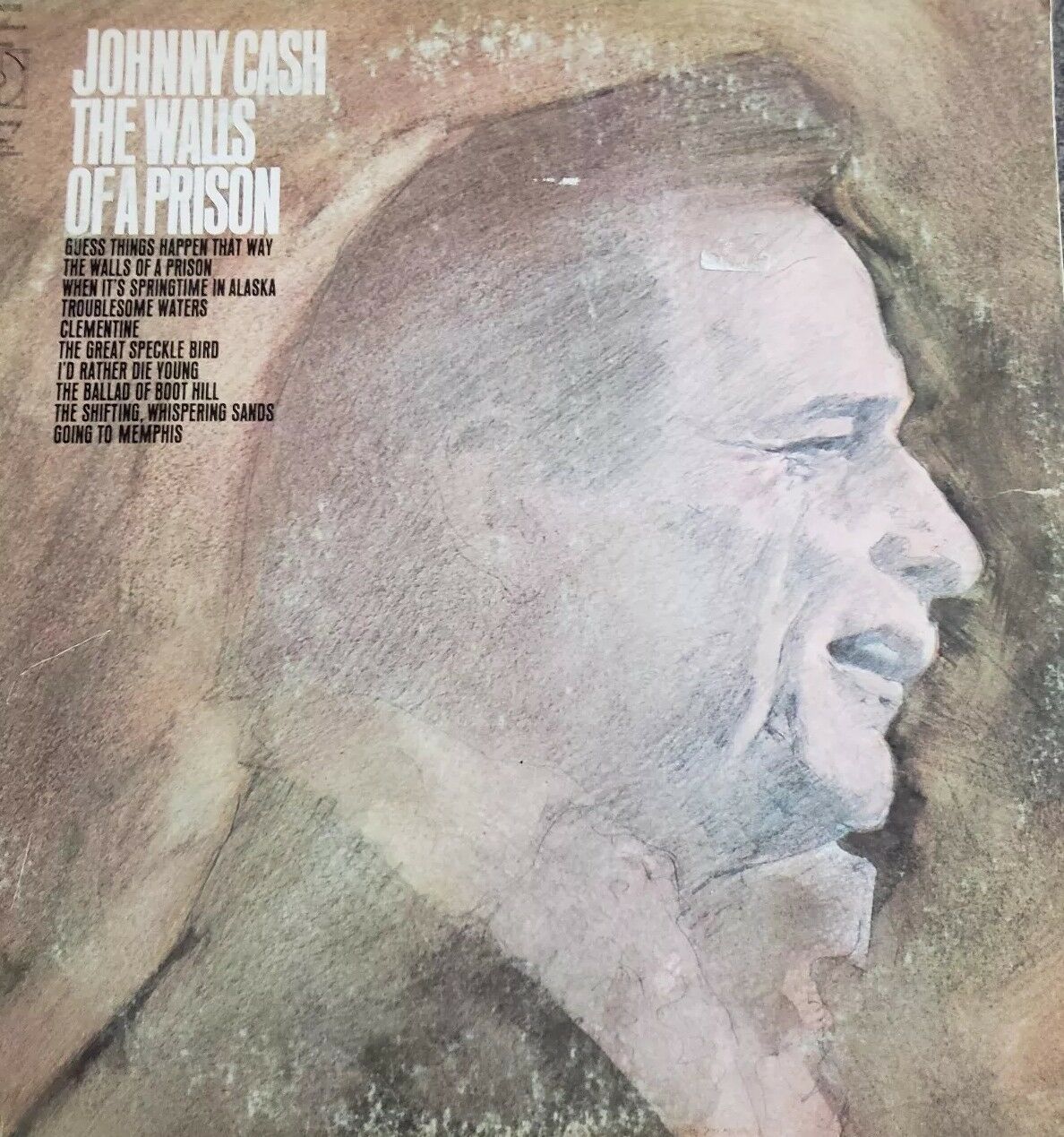 Vintage LP 33 1/3, Columbia, Johnny Cash, RECORD ALBUM, "THE WALLS OF A