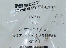 Nibco Pressystem 9104800PC 2-1/2 x 2-1/2 x 1 Press Reducing Copper Tee image 2