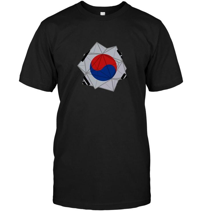 South Korea Flag Country Polygon T Shirt - T-Shirts, Tank Tops