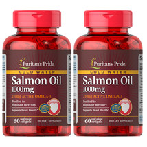 Puritan Pride Omega-3 Salmon Fish Oil 1000 mg 2x60 or 1X120- NO MERCURY - USA - $12.82