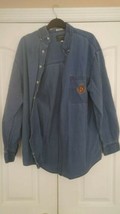 Vintage Aeropostale Old-Style Emblem Blue Men's Stonewash Long-Sleeved Shirt Sm - $16.82