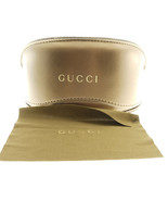 GUCCI GOLD BROWN LARGE CLAMSHELL LEATHER CASE WITH CLOTH &amp; CARDBOARD BOX - $37.05