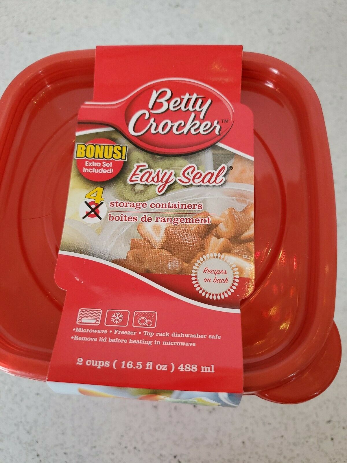 Betty Crocker 4ct Packs Plastic Storage Containers with Lids Kitchen