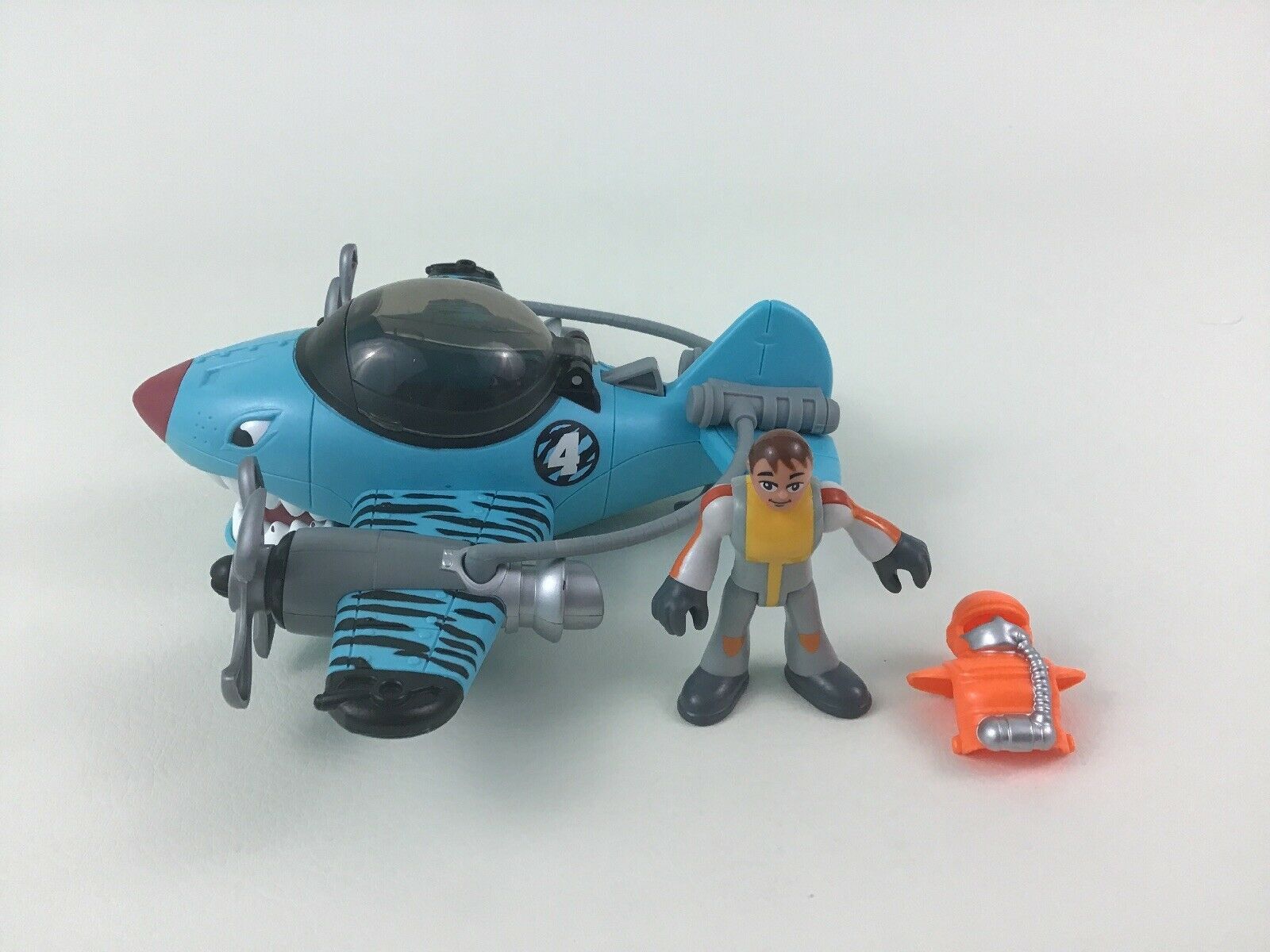 imaginext Sky Racers Blue Flying Tiger Plane with Pilot Figure Fisher