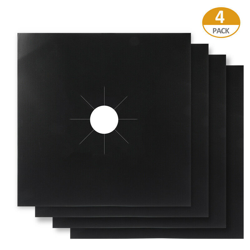 4 Pack Square Gas Stove Burner Covers Reusable Nonstick Top Protector