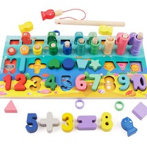 Wooden Puzzles For Toddlers,Preschool Math Toy Learning And Counting Board For T - $47.99