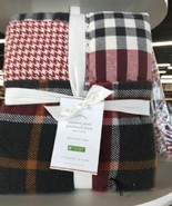 Pottery Barn Set 2 Pearson Plaid Euro Shams Patchwork Quilted Pair  - $149.00