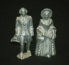 Vintage Wilton Armetale Aluminum George &amp; Martha Washington Figurines Me... - $36.62