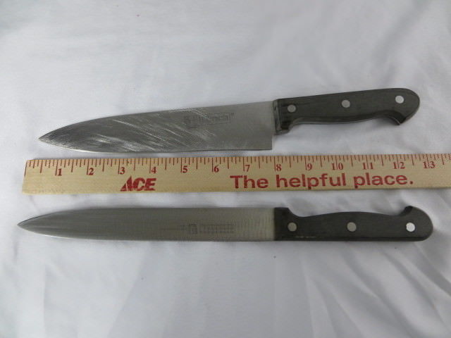 2 Vtg L.c. Germain Rostfrei Edelstahl Fine Stainless Steel Chef's 