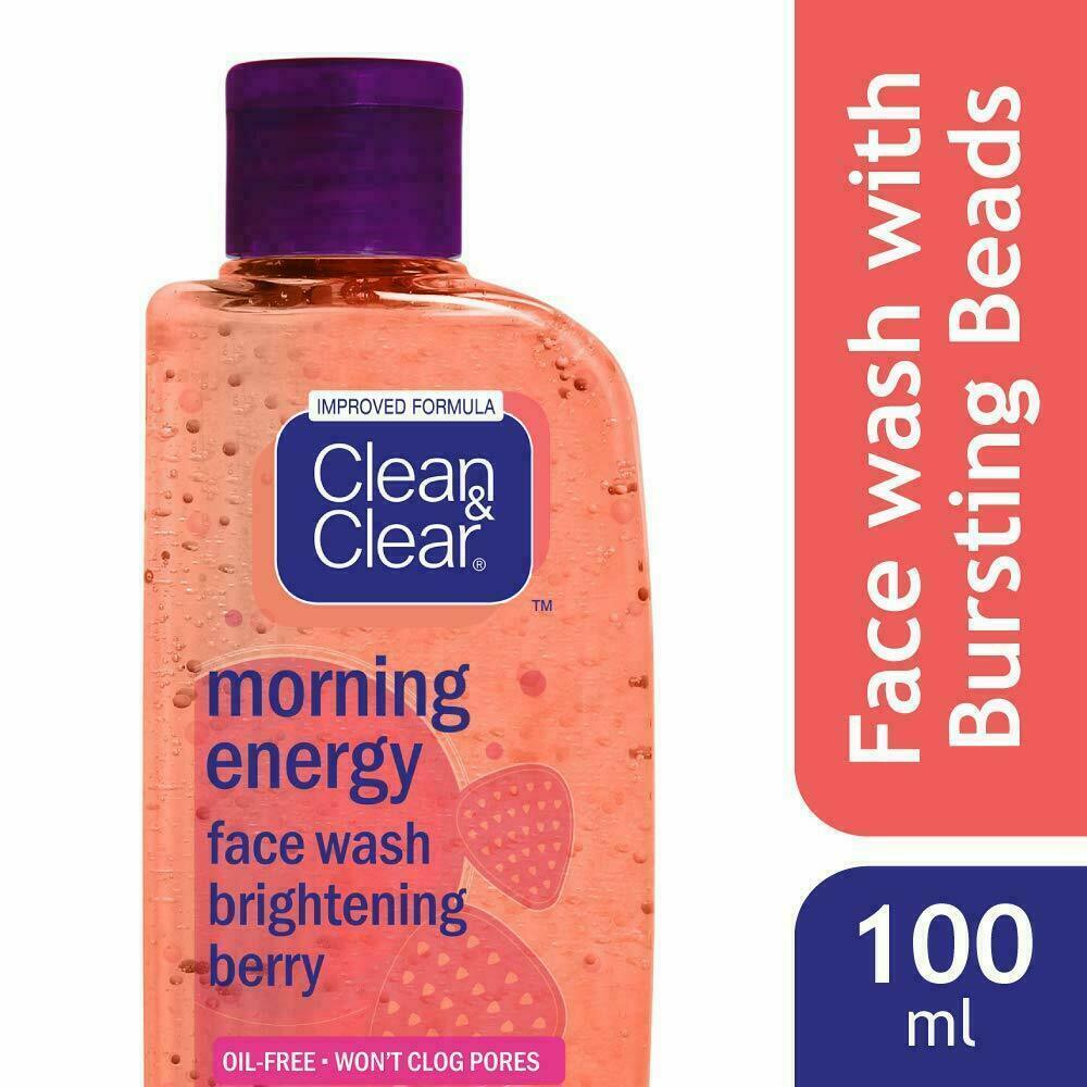 Clean & Clear Morning Energy Berry Face Wash, 100ml/3.38 fl oz (Pack of 1)