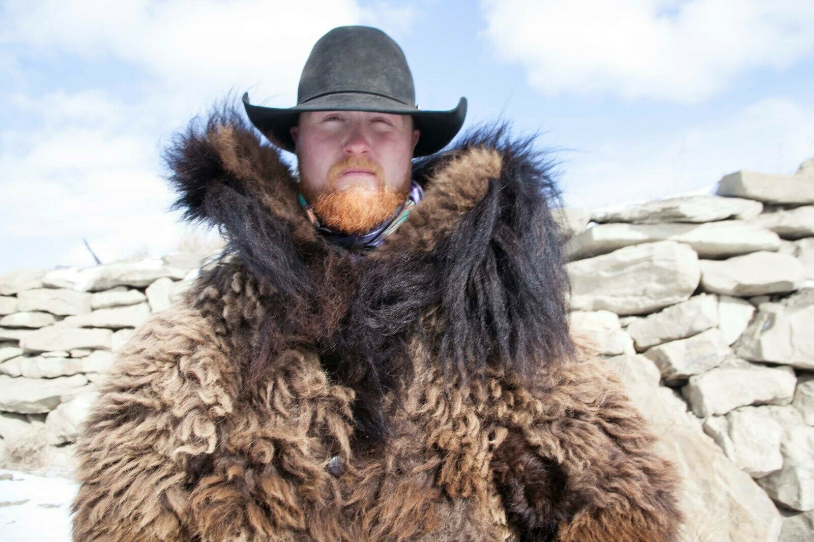 Buffalo Hide Fur Coat Full Length Real Yellowstone Buffalo Fur Other