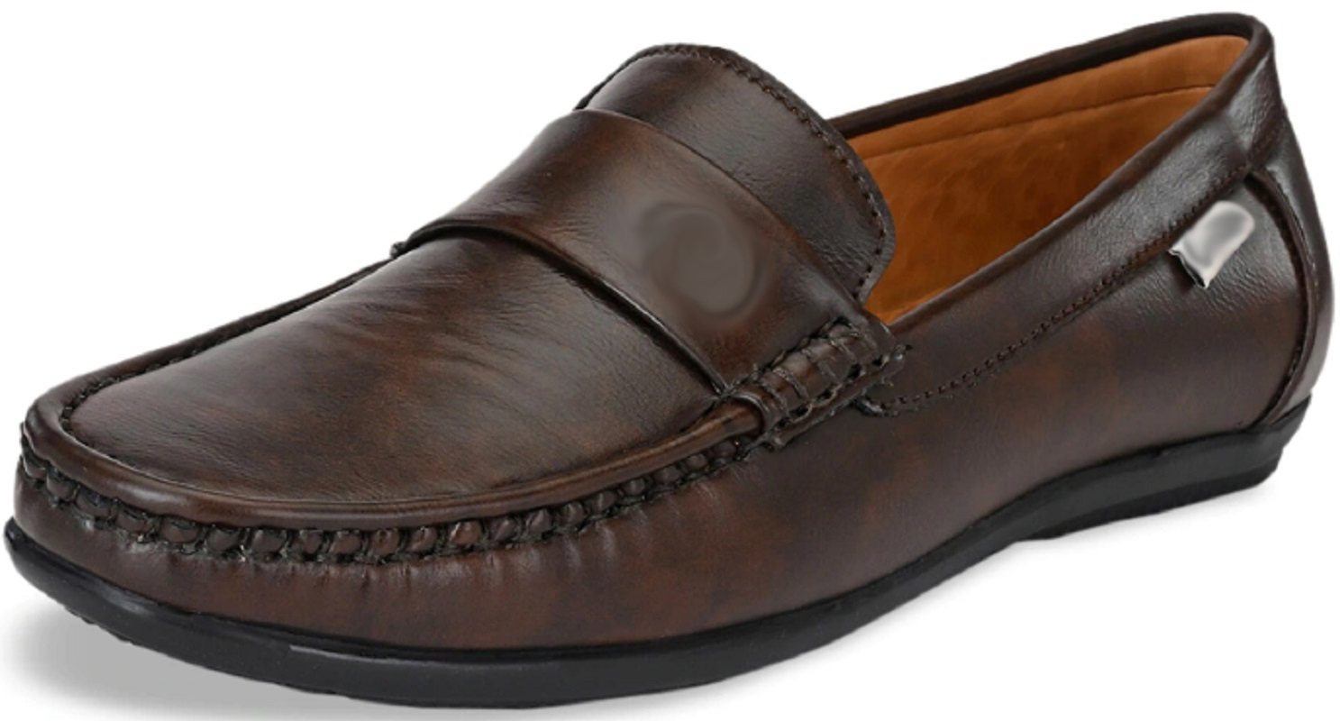 Personalized Pull On Shoes, Formal Penny Loafer Shoes, Leather Apron Toe Shoes,