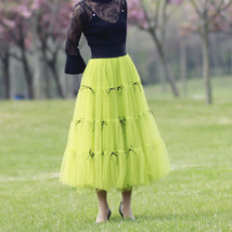 Gray Layered Tulle Skirt Outfit High Waisted Midi Tulle Skirt Party Tulle Skirt image 13