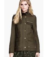 NEW Women&#39;s H&amp;M Military Cotton Canvas Khaki Green Jacket Parka sz 4 6 8... - $45.00