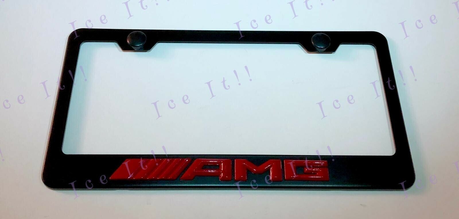 AMG Red Mercedes Benz 3D Emblem Metal Black Stainless Steel License