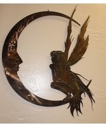 Garden Fairy and the Moon Metal Wall Art  Extra Large 36&quot; tall - £95.60 GBP