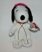 Peanuts SNOOPY DOG 6" Key to my Heart Red Hat Cap White Plush Stuffed Soft Toy - $16.42
