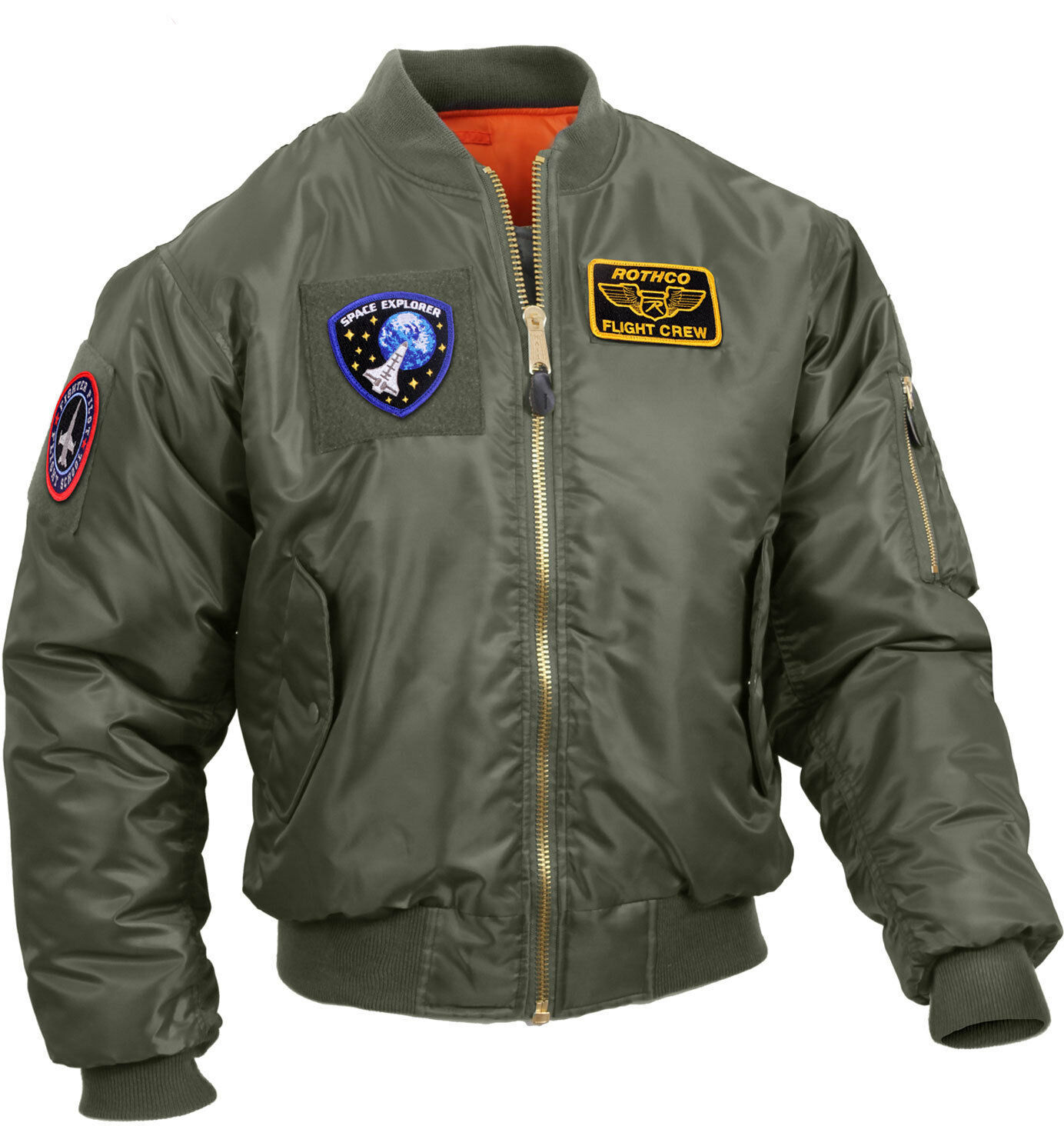 Mens Military Air Force Style MA-1 Flight Jacket with 5 Removable ...