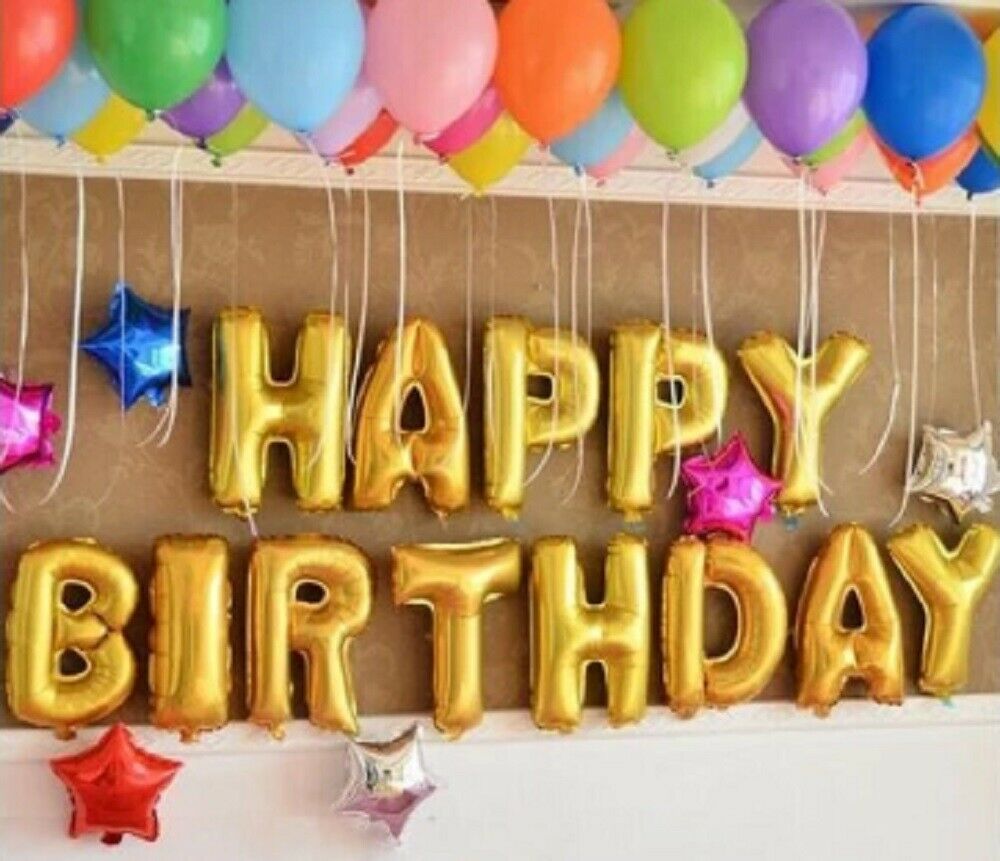 Happy Birthday Balloons Banner Balloon Bunting Party Decoration Self