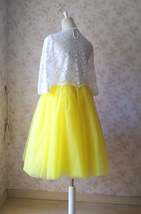 YELLOW Midi Tulle Skirt Bridesmaid Tulle Midi Skirt 6-layer Plus Size Tutu Skirt image 8