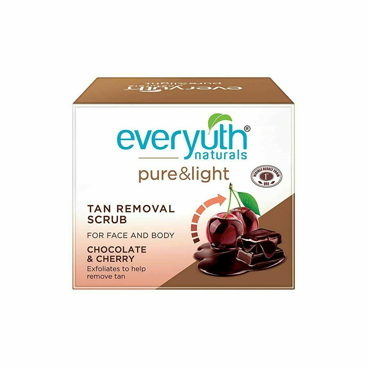Everyuth Naturals Pure & Light Tan Removal Choco Cherry Scrub, 50gm
