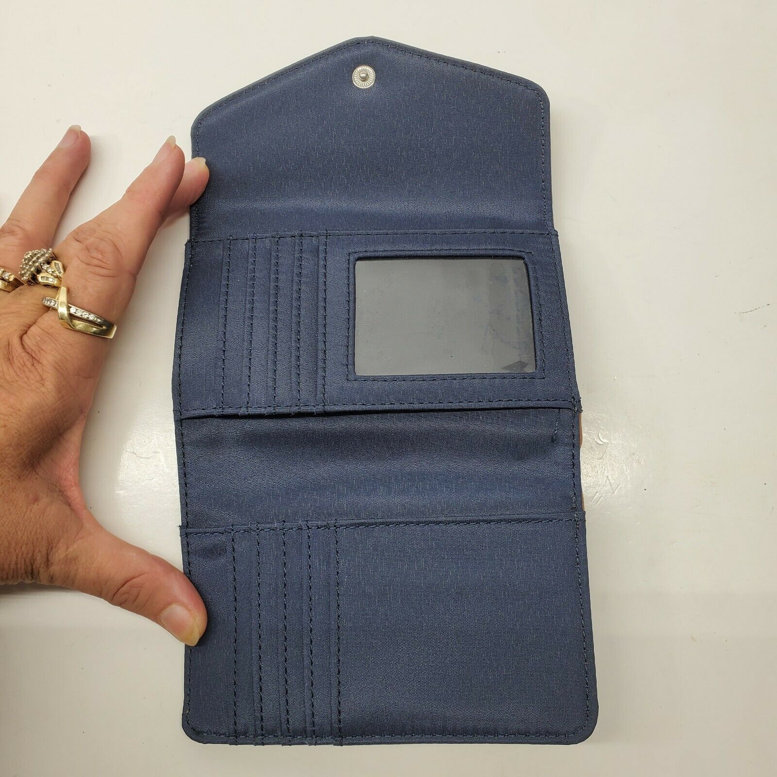 Tommy Hilfiger Brown Signature Wallet Small Trifold Womens Canvas