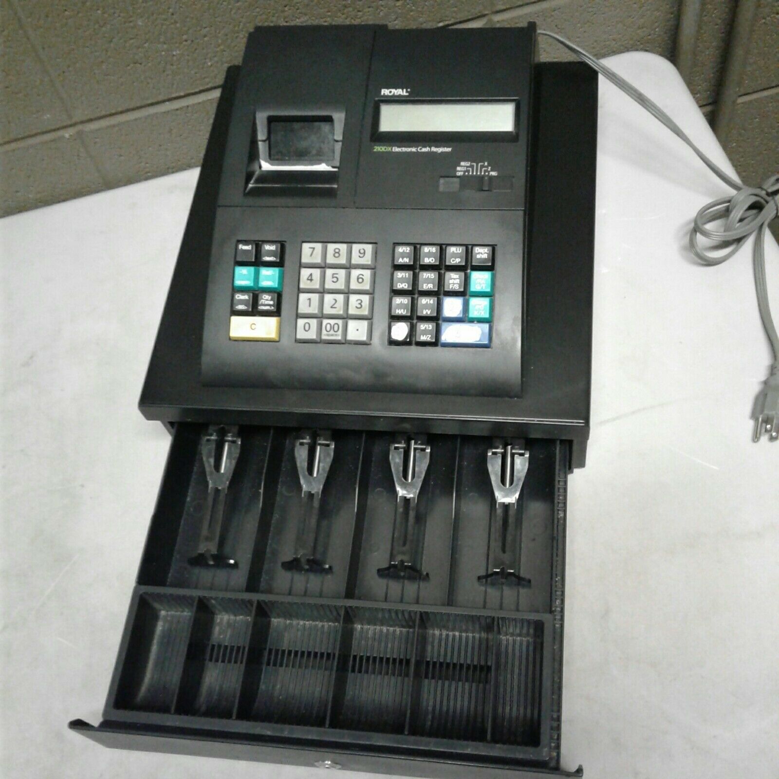 Cash Register Royal 210 DX Black Modern Light Weight With Key Cash