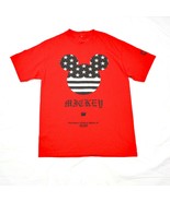 Disney Mickey Mouse Oreilles Logo Stars Rayures Chemise Neff Rouge M Mon... - $38.52