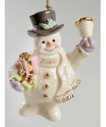 Lenox Annual Snowman Ornament 2000 Ringing in the Millennium - $29.58