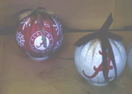 Team Sports America NCAA Alabama Crimson Tide LED Christmas Ornament Set of 2 image 5
