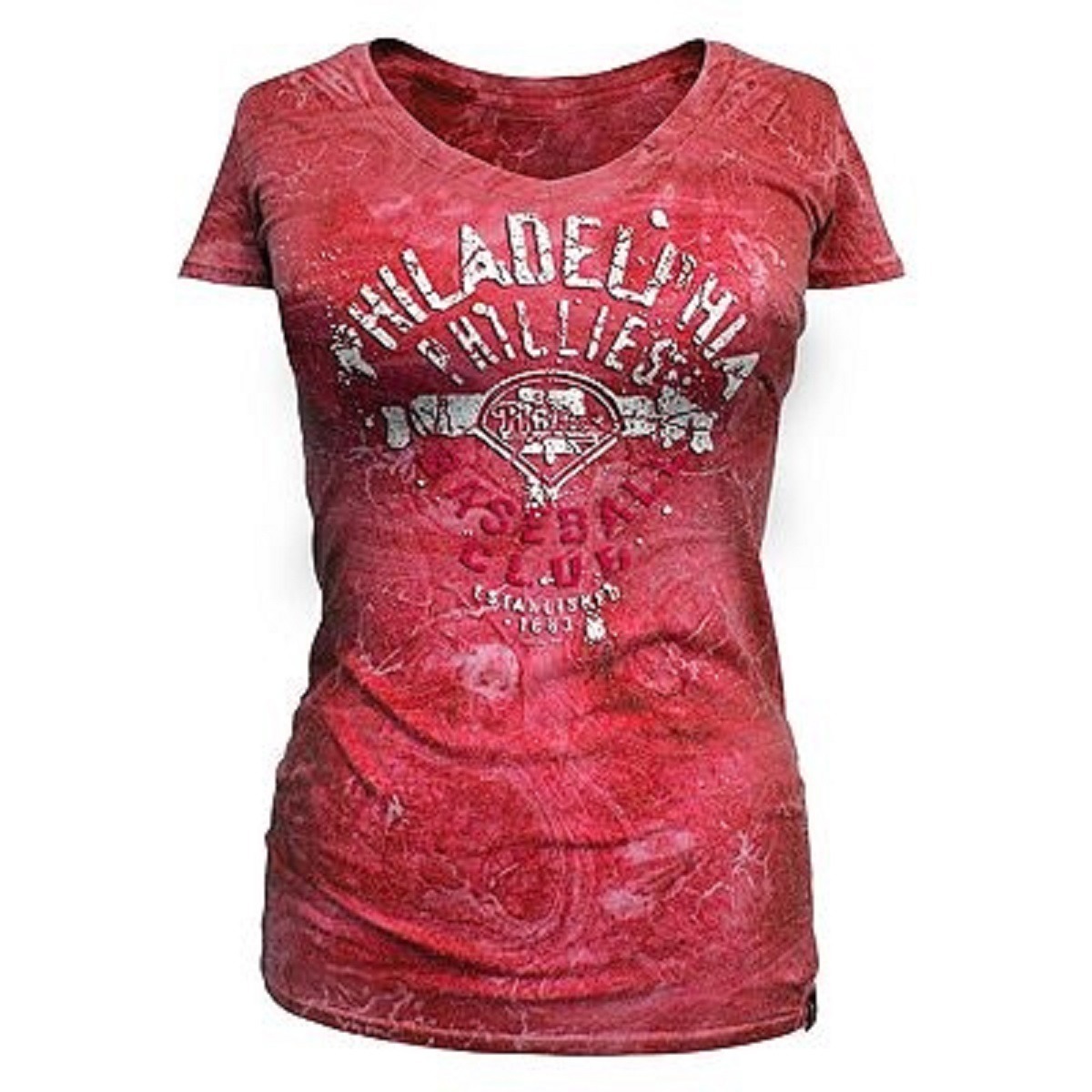 Primary image for MLB  Woman's  Philadelphia Phillies Distressed Tee L XL Officially Licensed NWT