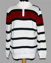 Tommy Hilfiger Iconic Stripe Turtleneck Zipper Top Pullover Sweater BOYS XL NWT - $39.99