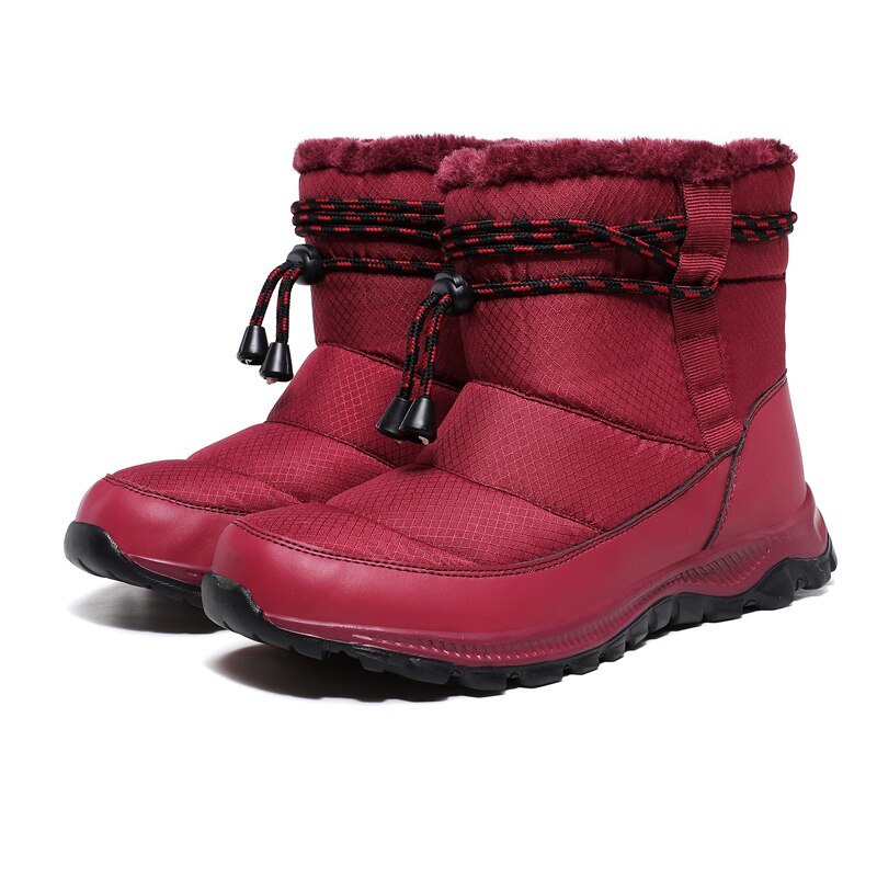 2021 Winter Women Snow Boots Plush Warm Waterproof Platform Boots Plus Size 36-4