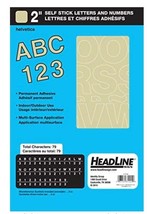 Headline Sign 2&quot; Self Stick Gold Permanent Letters &amp; Numbers, Helvetica,... - $12.95