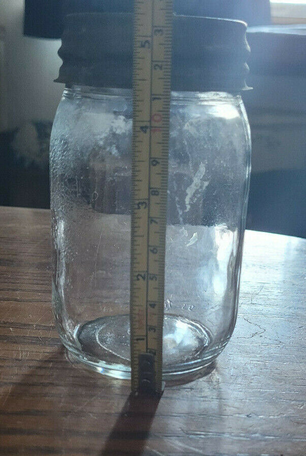 Ball Metal Zinc Lid Clear Glass Pint Canning Jar Decorative Collectible