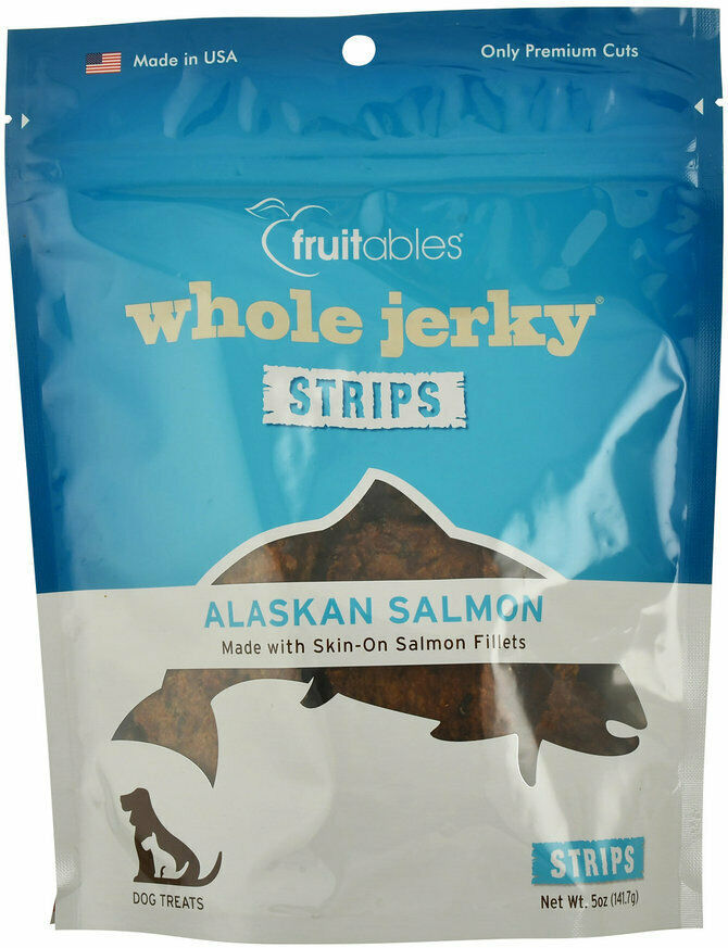 Whole Jerky for Dogs Alaskan Salmon Natural premium cut meat 5 oz