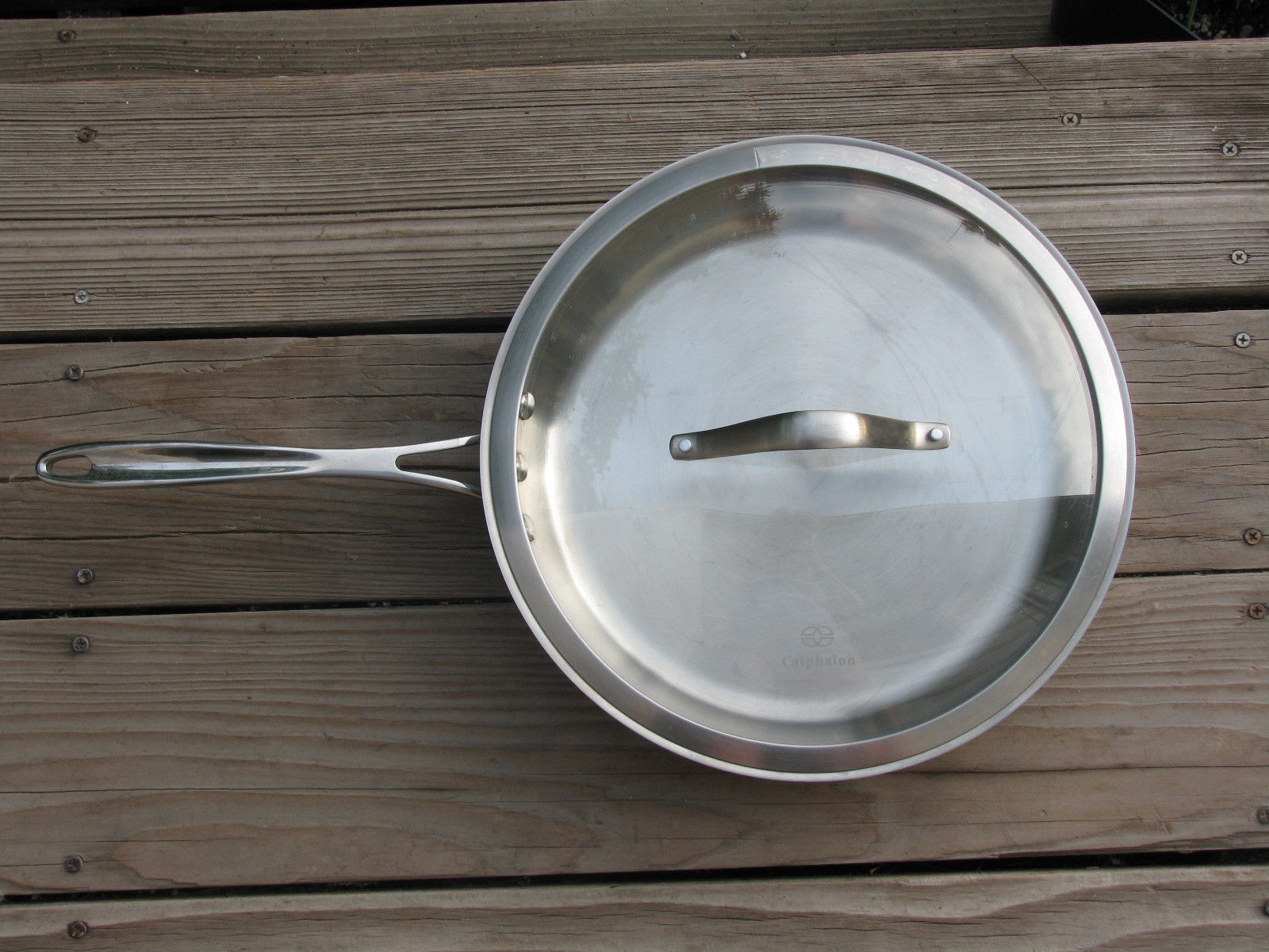 CALPHALON 12” Stainless Steel Skillet Pan with Glass Lid 1392 NOT