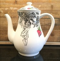 Gien Esquisse Rose 9&quot; Teapot Coffee Pot Ceramic France - $89.99