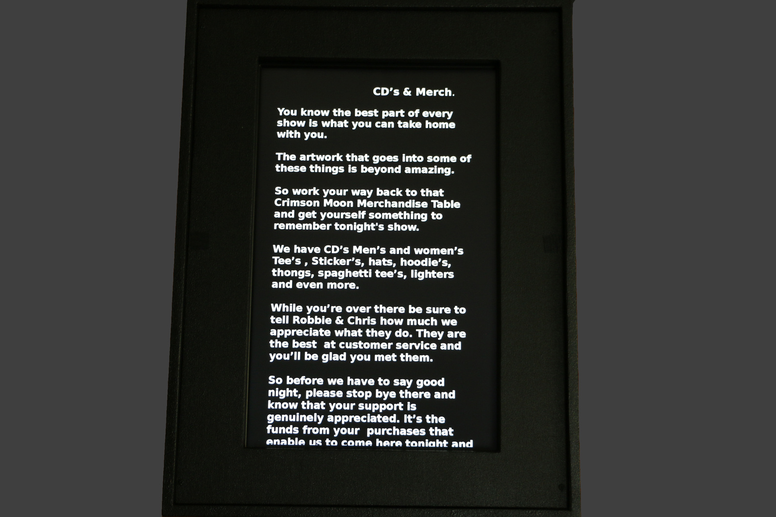 Singers Teleprompter Lyric Monitor Stage Prompter SilverStage