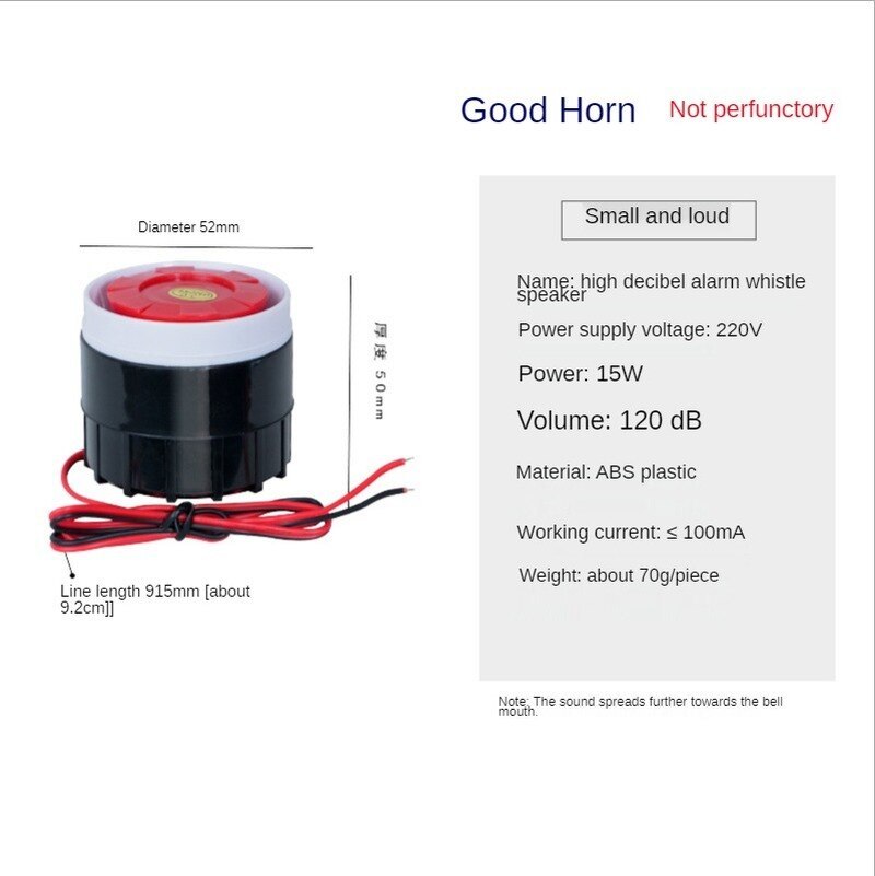 House 220v Buzzer Alarm Tweeter Antitheft Alarm Piezoelectric Siren