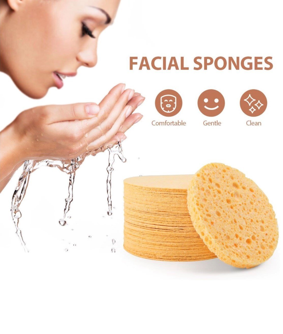 Natural Compressed Facial Cleansing Sponges (2,000 Pack) FREE