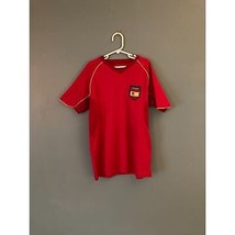 Espana child's red short sleeve soccer shirt v-neck size large - $14.85